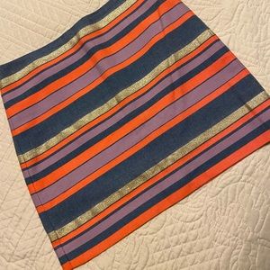 Striped j crew  skirt